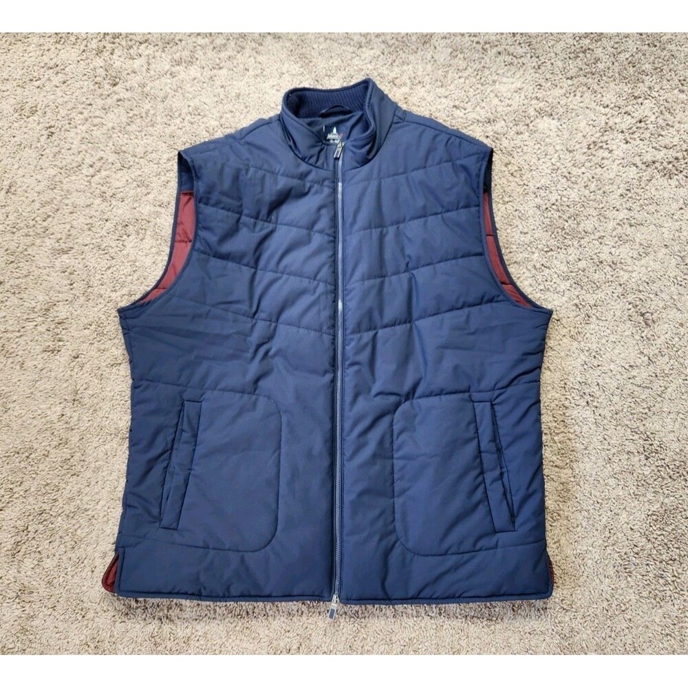 Johnnie-O Fairhaven Mens XL Navy Blue Quilted Top Shelf Puffer Zip Vest